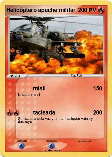 Pokemon Helicóptero apache militar