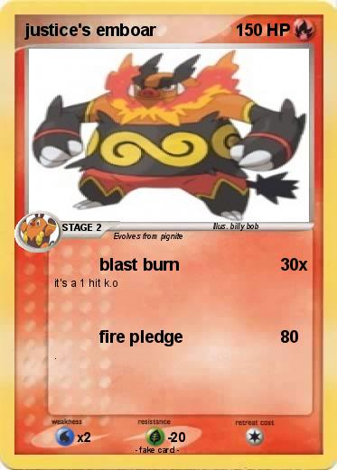 Pokemon justice's emboar