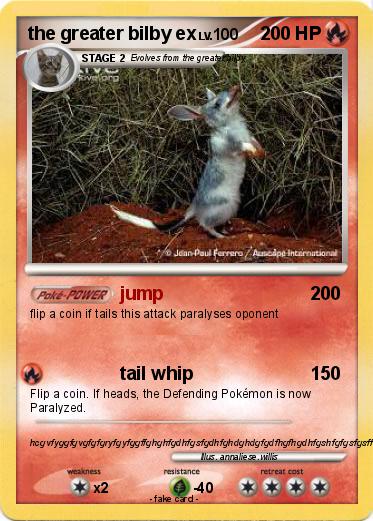 Pokemon the greater bilby ex