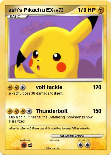 Pokemon ash's Pikachu EX