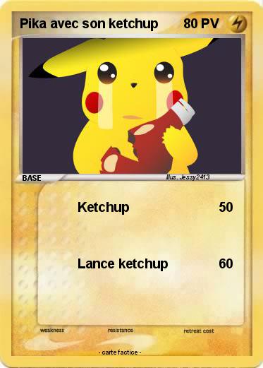 Pokemon Pika avec son ketchup