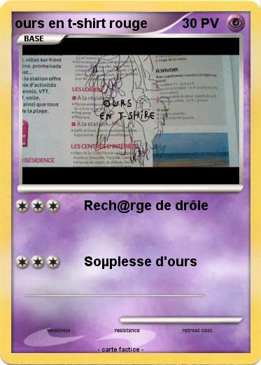 Pokemon ours en t-shirt rouge