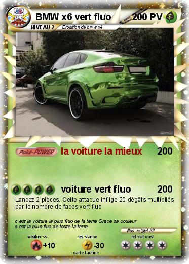 Pokemon BMW x6 vert fluo