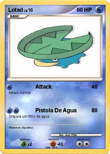 Pokémon Lotad 20 20 - Attack - My Pokemon Card