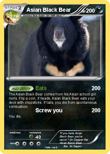 Pokemon Asian Black Bear