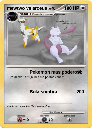 Pokemon mewtwo vs arceus