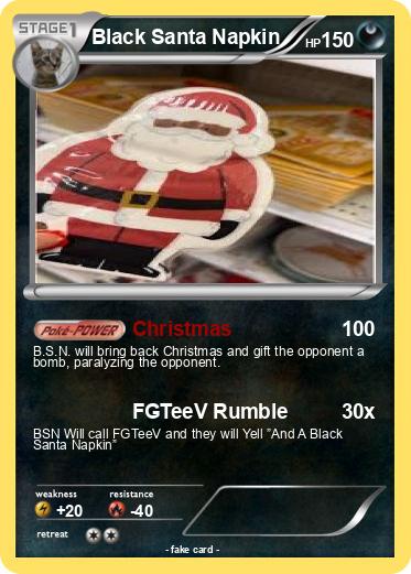 Pokemon Black Santa Napkin