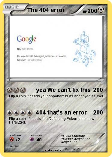 Pokemon The 404 error