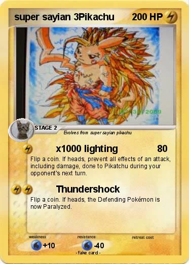 Pokemon super sayian 3Pikachu