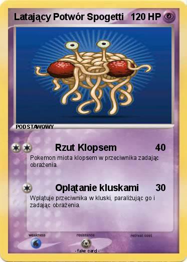 Pokemon Latający Potwór Spogetti