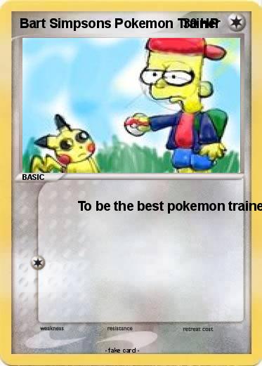 Pokemon Bart Simpsons Pokemon Trainer