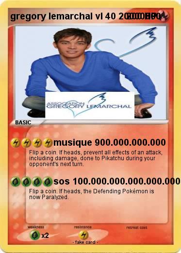 Pokemon gregory lemarchal vl 40 20000000
