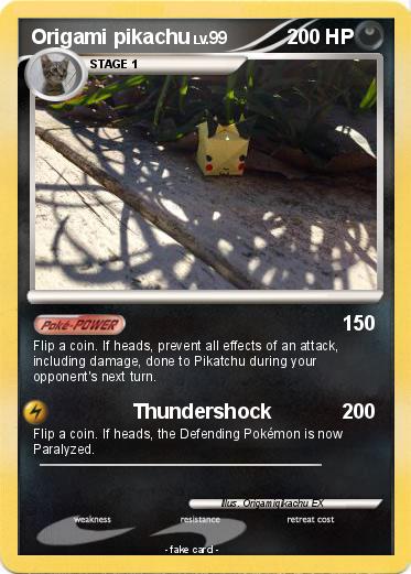 Pokemon Origami pikachu