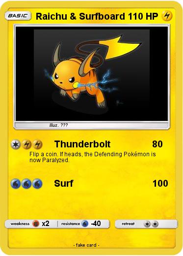 Pokemon Raichu & Surfboard