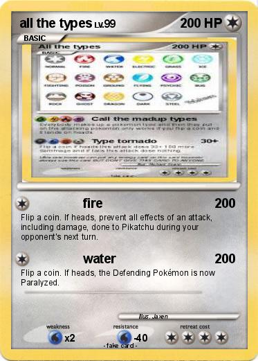Pokemon all the types