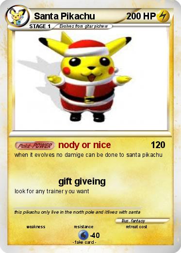 Pokemon Santa Pikachu