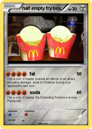 Pokemon half empty fry box