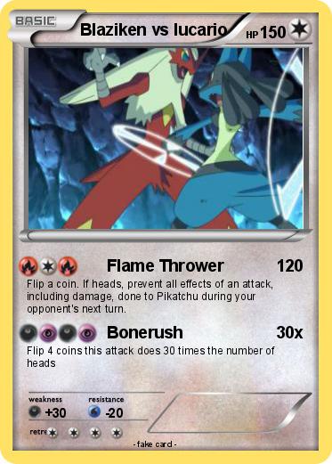 Pokemon Blaziken vs lucario