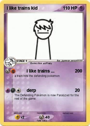 Pokemon i like trains kid