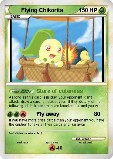 Pokemon Flying Chikorita