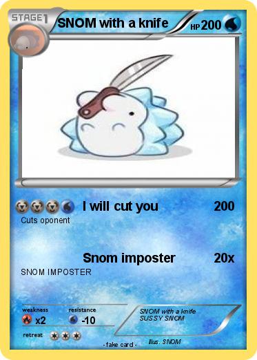Pokemon SNOM with a knife