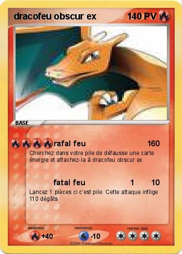 Pokemon dracofeu obscur ex
