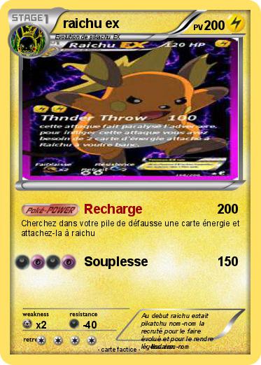 Pokemon raichu ex