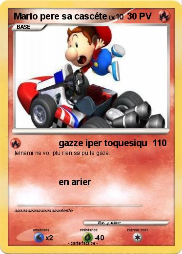 Pokemon Mario pere sa cascéte