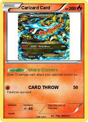 Pokemon Carizard Card