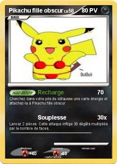 Pokemon Pikachu fille obscur
