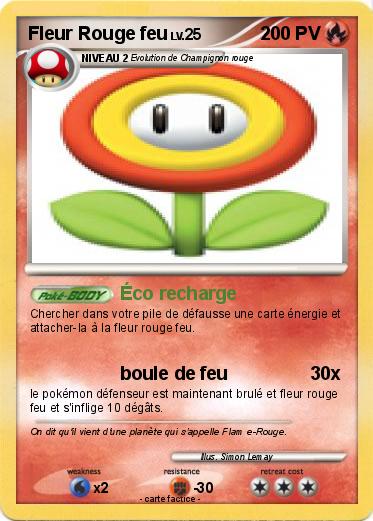 Pokemon Fleur Rouge feu