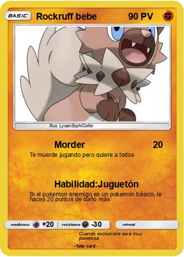 Pokemon Rockruff bebe