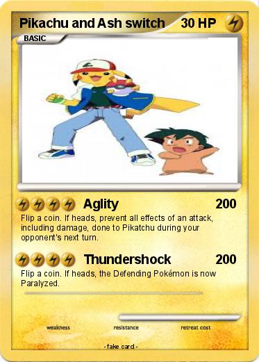 Pokemon Pikachu and Ash switch