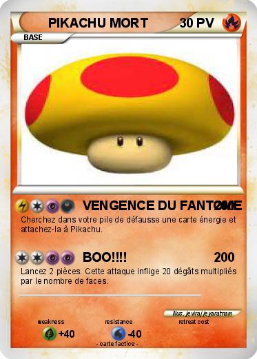 Pokemon PIKACHU MORT