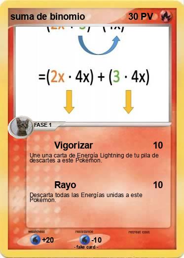 Pokemon suma de binomio