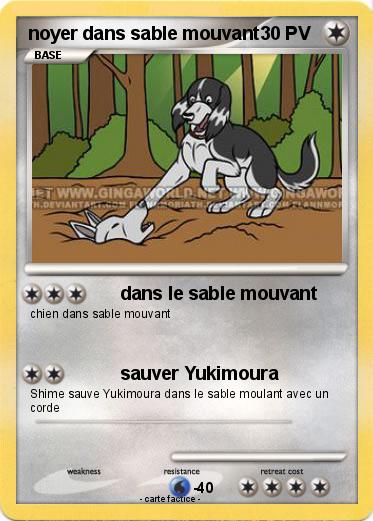 Pokemon noyer dans sable mouvant