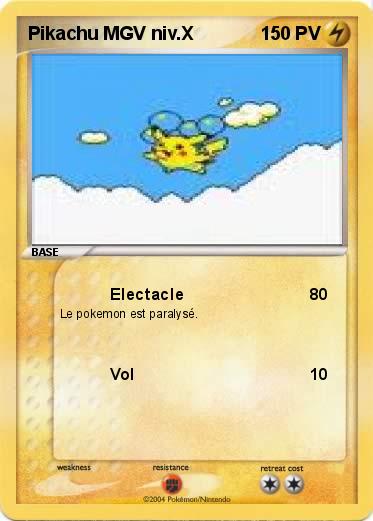 Pokemon Pikachu MGV niv.X