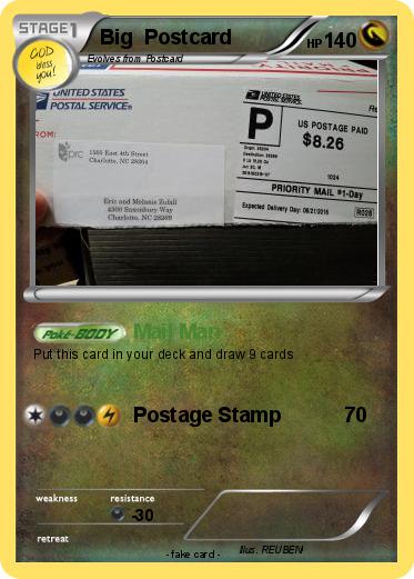 Pokemon Big  Postcard