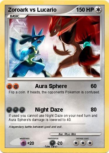 Pokemon Zoroark vs Lucario