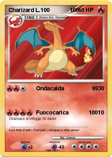 Pokemon Charizard L.100             100