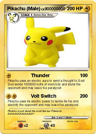Pokemon Pikachu (Male)