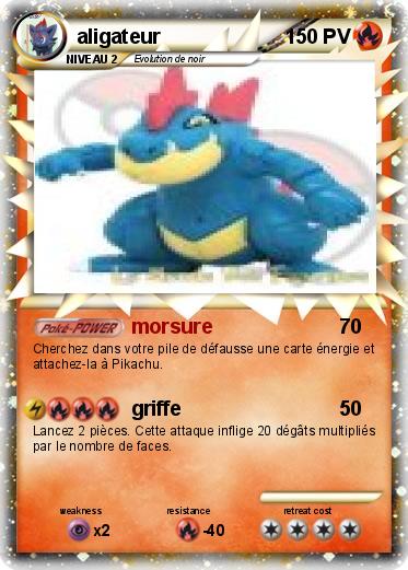 Pokémon aligateur 6 6 - morsure - Ma carte Pokémon