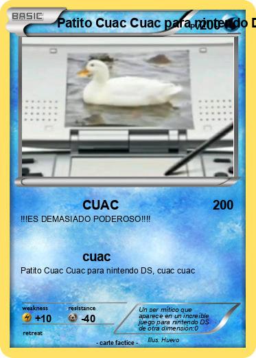 Pokemon Patito Cuac Cuac para nintendo DS