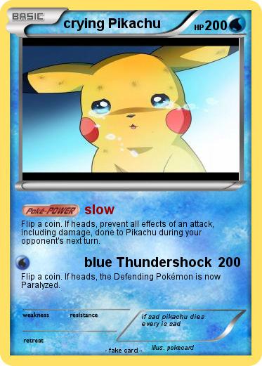 Pokemon crying Pikachu