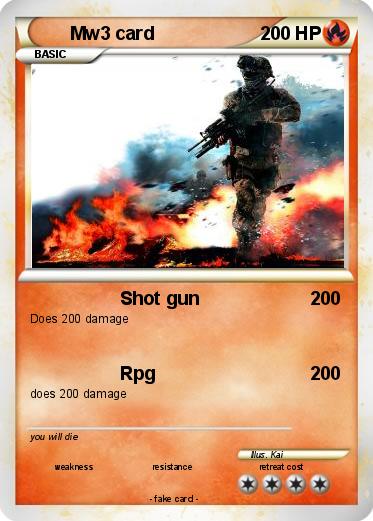 Pokemon Mw3 card