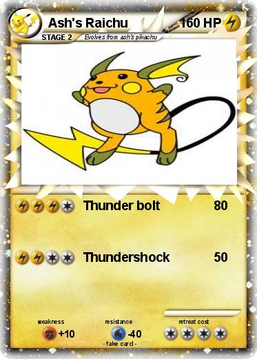 Pokémon Ash s Raichu 2 2 - Thunder bolt - My Pokemon Card
