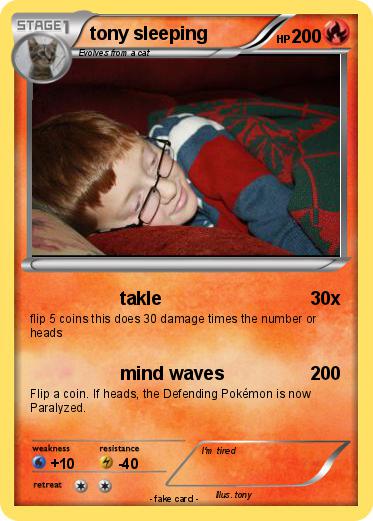 Pokemon tony sleeping