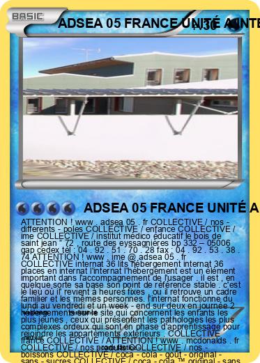 Pokemon ADSEA 05 FRANCE UNITÉ A INTERNAT FRANCE IME FRANCE
