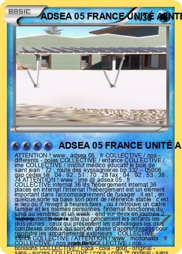Pokemon ADSEA 05 FRANCE UNITÉ A INTERNAT FRANCE IME FRANCE