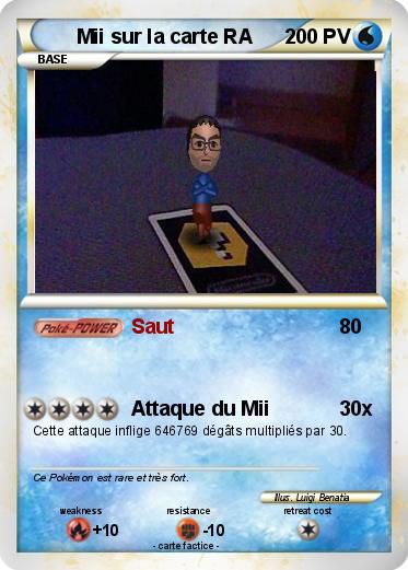 Pokemon Mii sur la carte RA